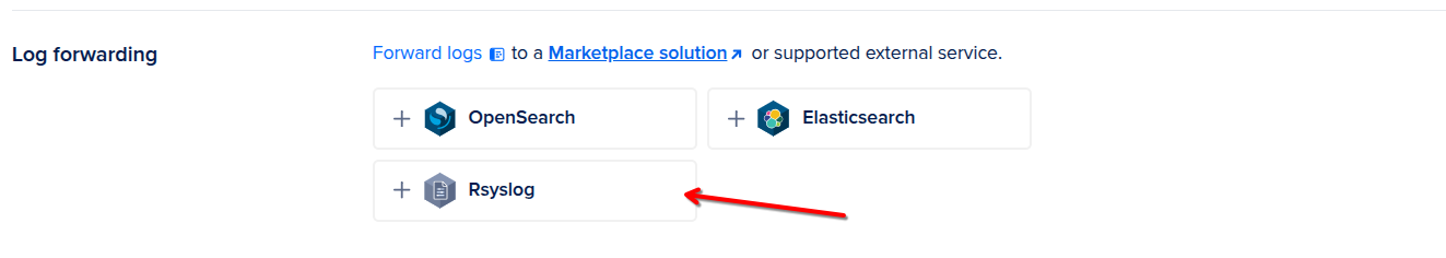 DO Managed DB Log Forwarding