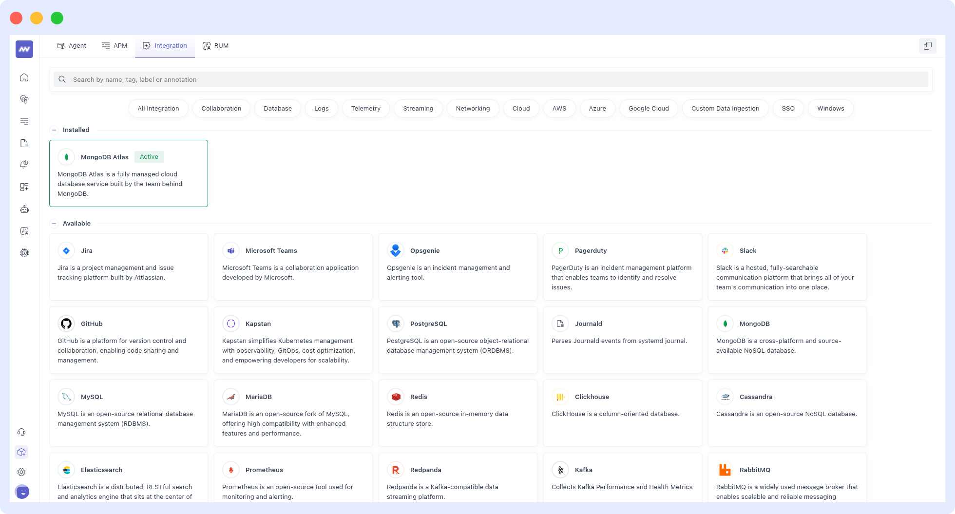 MongoDB Atlas Access Screen