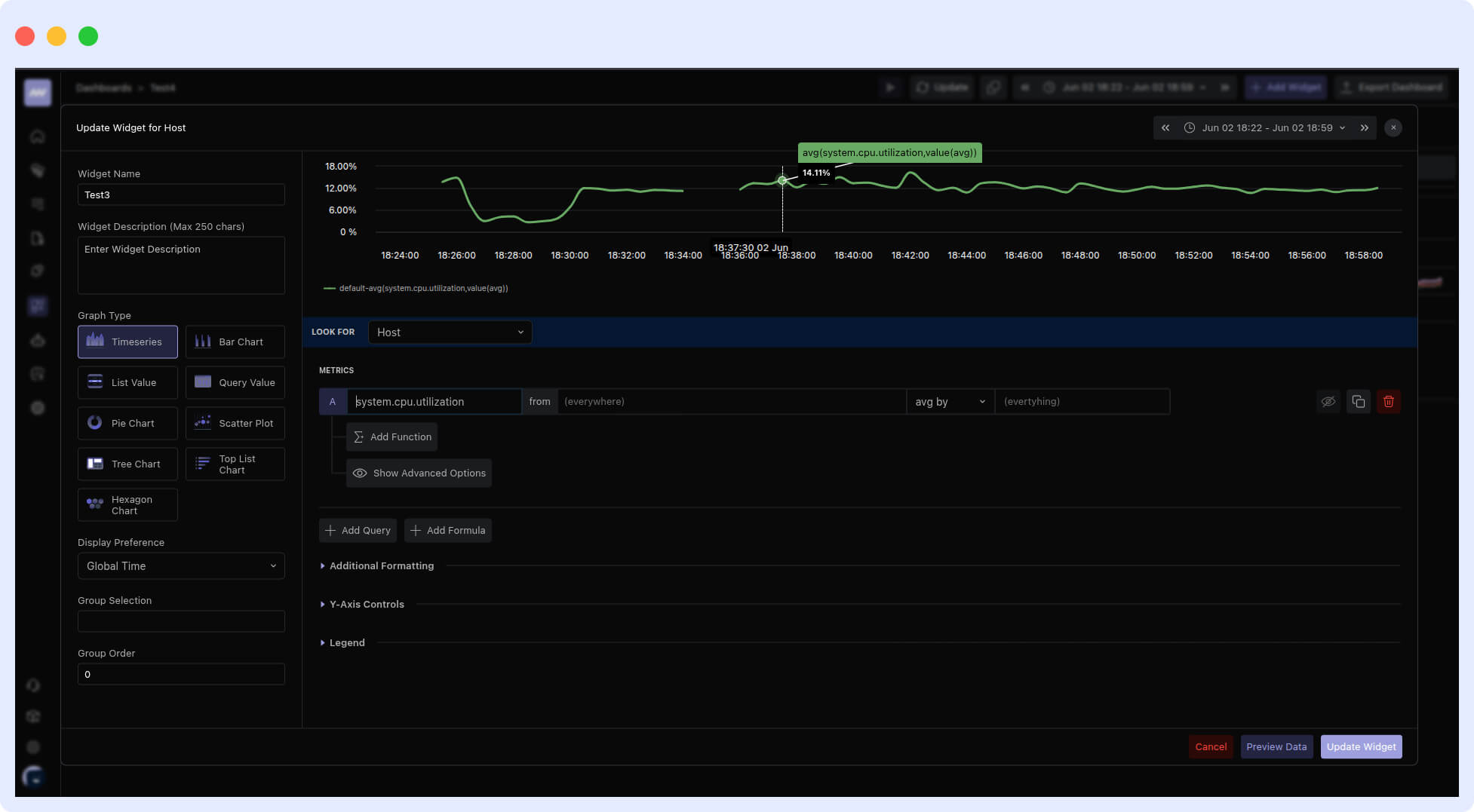 Customizing Metric Unit For Timeseries Chart